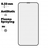 Защитное стекло Mr.cat для iPhone 11, Xr Anti-Static, Plasma Sprayin черное (ударопрочное)