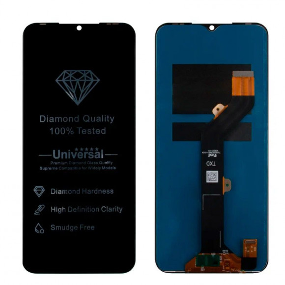 Дисплей для Tecno Spark 7 (KF6N) + тачскрин (черный) (100% LCD)