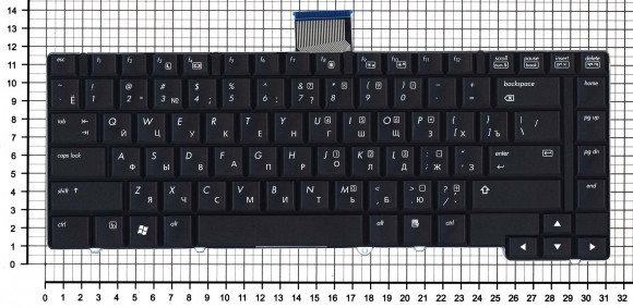 Клавиатура для ноутбука HP EliteBook 6930, 6930p, черная без Track Point