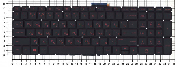 Клавиатура для ноутбука HP Omen 17-W000, черная с красной подсветкой Клавиатура для ноутбука HP Omen 17-W000, черная с красной подсветкой