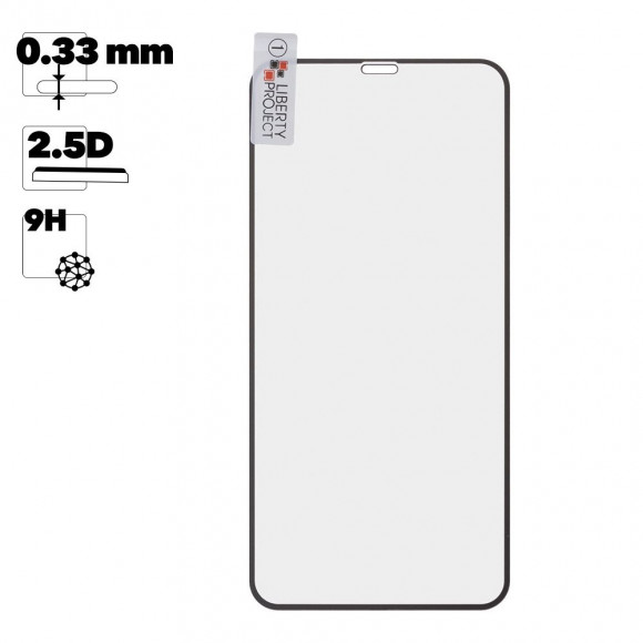 Защитное стекло "LP" для Apple iPhone XS Max Tempered Glass 2.5D с рамкой 0.33 мм 9H, черное (ударопрочное)