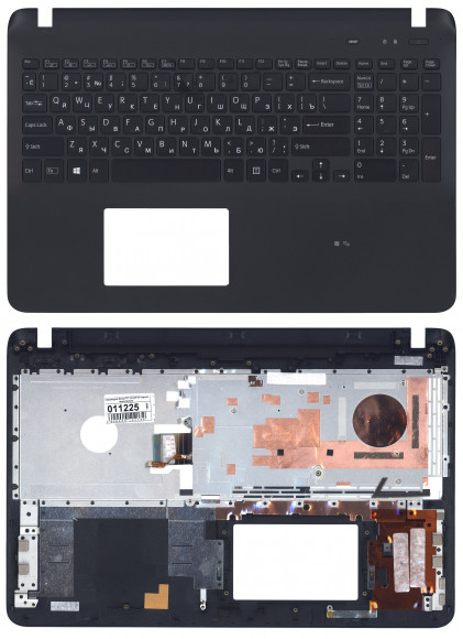 Клавиатура для ноутбука Sony FIT 15 SVF15, черная топ-панель c подсветкой