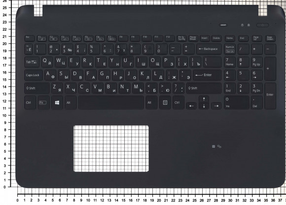 Клавиатура для ноутбука Sony FIT 15 SVF15, черная топ-панель c подсветкой Клавиатура для ноутбука Sony FIT 15 SVF15, черная топ-панель c подсветкой