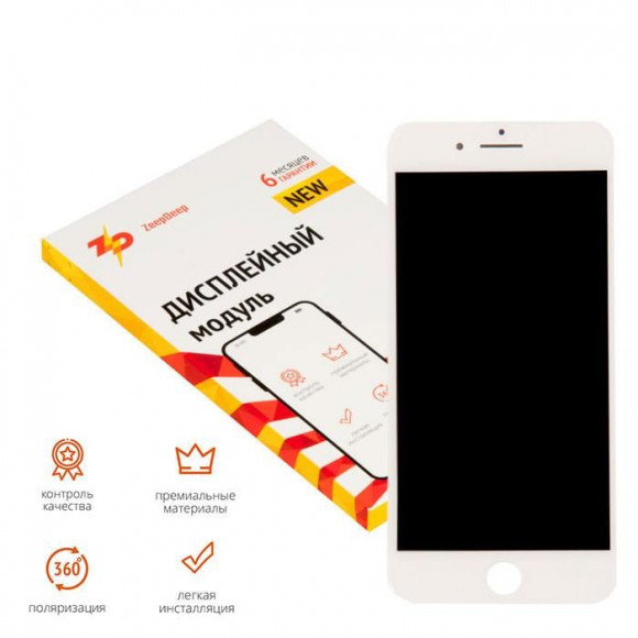 дисплей в сборе с тачскрином ZeepDeep PREMIUM для iPhone 7 plus, белый + прокладка-абсорбер дисплей в сборе с тачскрином ZeepDeep PREMIUM для iPhone 7 plus, белый + прокладка-абсорбер