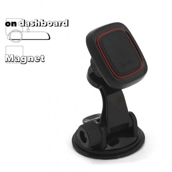 Автомобильный держатель Hoco CA28 Happy Journey Series Suction Cup магнитный на панель, черный