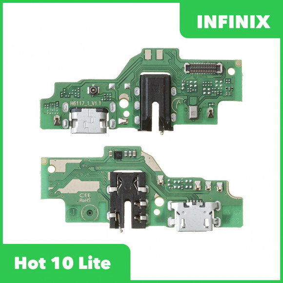 Системный разъем (разъем зарядки) для Infinix Hot 10 Lite (X657B), разъём гарнитуры и микрофон
