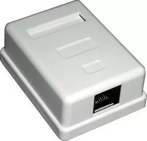 Розетка настенная, 1 порт RJ-45, категория 5е