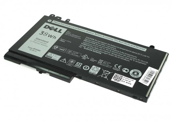 Аккумулятор (батарея) для ноутбука RYXXH для ноутбука Dell Latitude E5250 3400мАч, 11.1В, черный (оригинал)