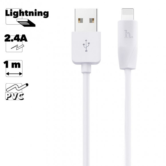 USB кабель Hoco X1 Rapid Charging Cable для Apple, 1 метр, белый