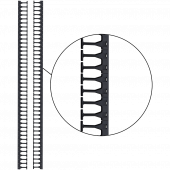 Кабельная гребенка 42U с пальцами глубиной 106 мм, для шкафов LANMASTER DCS шириной 800 мм, 2 шт. в компл., черная, LAN-DC-CB-42Ux8-PF/S