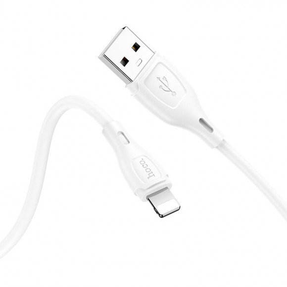 Кабель USB HOCO X61 Ultimate silicone, USB - Lightning, 2.4А, 1м, белый