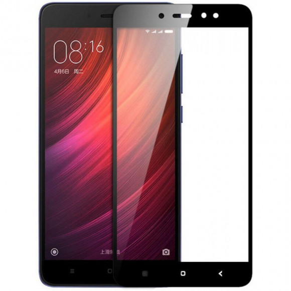 Защитное стекло Xiaomi Redmi Note 5A 5D, 10D, 11D (черный) тех.пак.