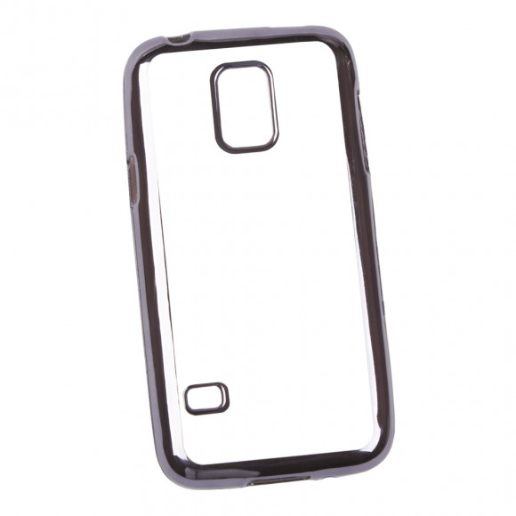 Чехол силиконовый "LP" для Samsung Galaxy S5 Mini TPU (прозрачный с черной хром рамкой)