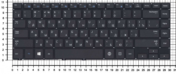 Клавиатура для ноутбука Samsung 470R4E BA59-03619C, черная