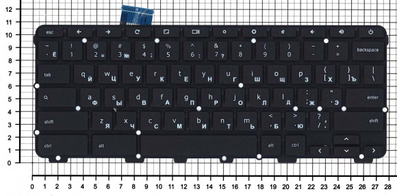Клавиатура для ноутбука Lenovo ChromeBook N22, черная без рамки