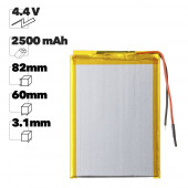 Аккумуляторная батарея универсальная Premium Quality (31x60x82Pмм), 2500мАч, 4.4В Аккумуляторная батарея универсальная Premium Quality (31x60x82Pмм), 2500мАч, 4.4В