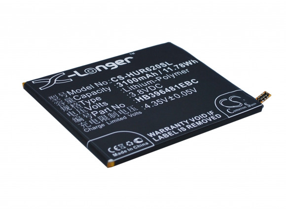 Аккумулятор (батарея) CS-HUR620SL, HB396481EBC для телефона Huawei Ascend G7 Plus, 3.8В, 3100мАч, 11.78Wh