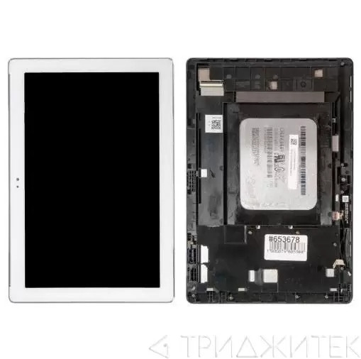 Модуль с передней панелью для планшета Asus ZenPad 10 (Z300CG), зеленый шлейф, белый, оригинал