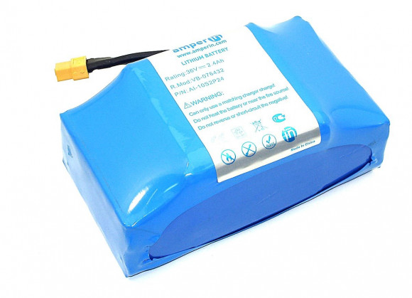 Аккумулятор Amperin 10S2P для гироскутера, 36В, 2400мАч, Li-ion Аккумулятор Amperin 10S2P для гироскутера, 36В, 2400мАч, Li-ion