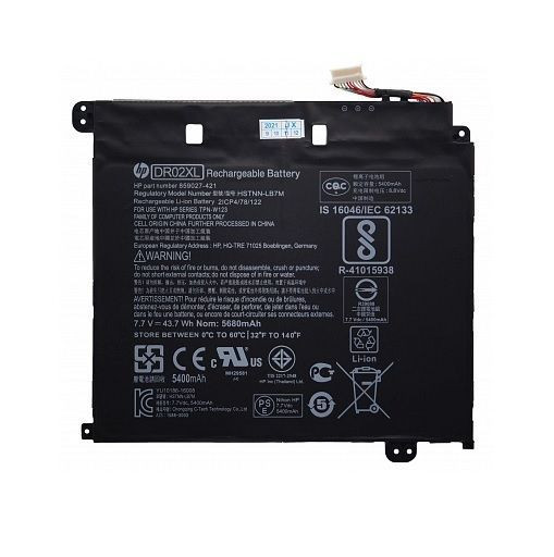 Аккумулятор (батарея) для ноутбука HP ChromeBook 11 G5, ChromeBook 11-v (DR02XL, HSTNN-LB7M), 43.7Wh, 5680мАч, 7.7В