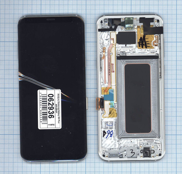 Дисплей для Samsung Galaxy S8 Plus SM-G955F черный c серебристой рамкой