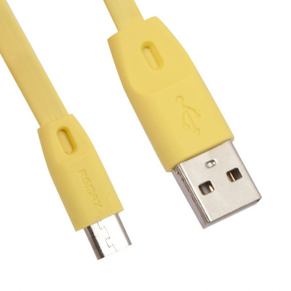 USB Дата-кабель "Remax" Full Speed MicroUSB, 1 метр, желтый