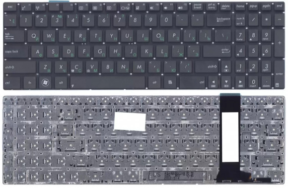 Клавиатура ASUS N550 BLACK, RU, прямоугольный Enter