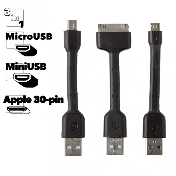 Набор кабелей 3 в 1 Griffin (Mini USB, MicroUSB, для Apple iPhone 30-pin)