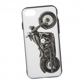 Защитная крышка для Apple iPhone 8, 7 с фактурным покрытием "Мото на белом фоне" (коробка)