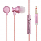 Гарнитура "LP" Perfume 3.5 мм. вставная металлическая с кнопкой ответа (розовая/коробка)