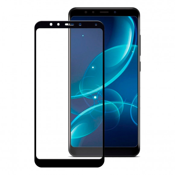 Защитное стекло Xiaomi Redmi 5 Plus 5D, 10D, 11D (черный) тех.пак.