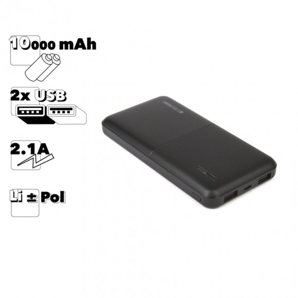 Внешний АКБ REMAX Linon 2 RPP-124 10000 mAh 2хUSB 2.1А, Li-Pol (черный)