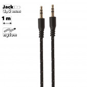 Аудиокабель "LP" в оплетке, 1 метр (черный, европакет) Аудиокабель "LP" в оплетке, 1 метр (черный, европакет)