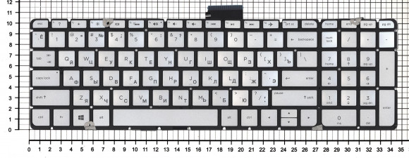 Клавиатура для ноутбука HP Pavilion 15-AB, 15-AB000, 15Z-AB100, серебристая с подсветкой