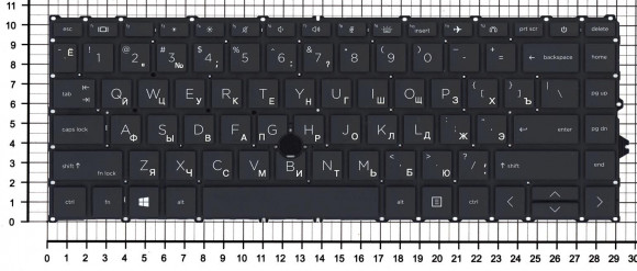 Клавиатура для ноутбука HP EliteBook 745 G7, 745 G8, черная, без указателя