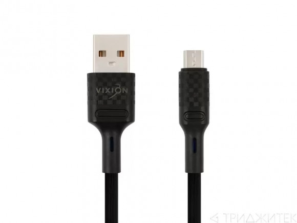 Кабель USB Vixion (K27) MicroUSB, 1 метр, черный