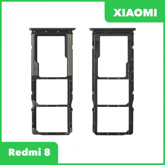 Держатель (лоток) SIM-карты для Xiaomi Redmi 8, черный