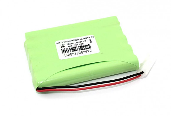 Аккумулятор Ni-Mh 12В, 2400 мАч, AA Flatpack разъем KET-2P (5+5)