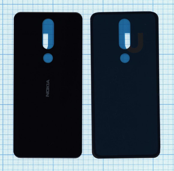 Задняя крышка корпуса для Nokia 5.1 Plus, черная Задняя крышка корпуса для Nokia 5.1 Plus, черная