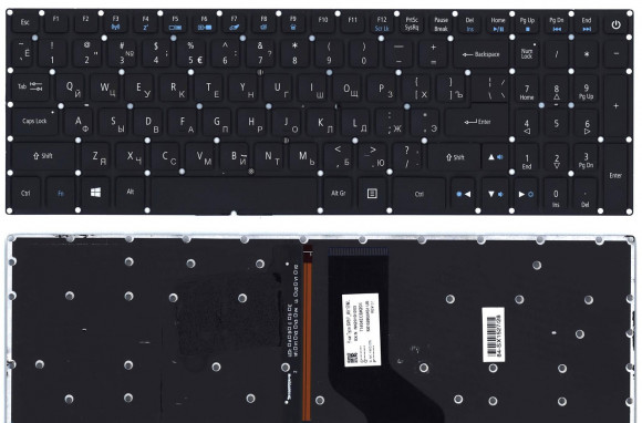 Клавиатура ACER Aspire VN7-593G черная с подсветкой