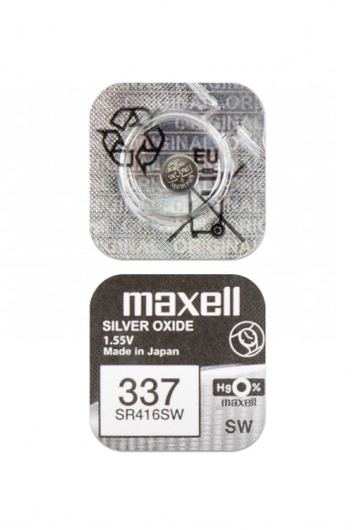 Батарейка (элемент питания) Maxell SR416SW 337 (0%Hg), 1 штука