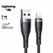 USB кабель Remax Sailing RC-0006 A-L Lightning 8-pin, 2.4A, 1 метр, нейлон, серебряный USB кабель Remax Sailing RC-0006 A-L Lightning 8-pin, 2.4A, 1 метр, нейлон, серебряный