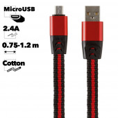 USB кабель "LP" MicroUSB Тянучка 0.75-1.2м. (черный, блистер) USB кабель "LP" MicroUSB Тянучка 0.75-1.2м. (черный, блистер)
