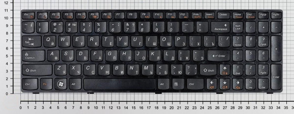 Клавиатура для ноутбука Lenovo IdeaPad B570, B580, B590, V570, V580, Z570, Z575, черная (NSK-B5ASW)