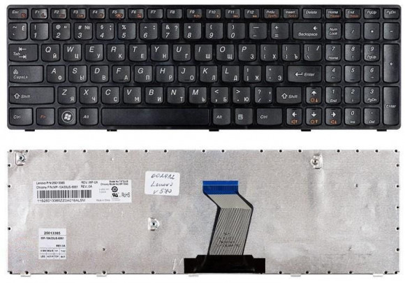 Клавиатура для ноутбука Lenovo IdeaPad B570, B580, B590, V570, V580, Z570, Z575, черная (NSK-B5ASW) Клавиатура для ноутбука Lenovo IdeaPad B570, B580, B590, V570, V580, Z570, Z575, черная (NSK-B5ASW)