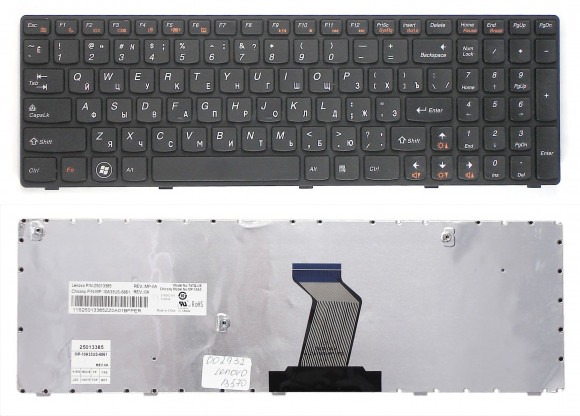 Клавиатура для ноутбука Lenovo IdeaPad B570, B580, B590, V570, V580, Z570, Z575, черная (NSK-B5ASW) Клавиатура для ноутбука Lenovo IdeaPad B570, B580, B590, V570, V580, Z570, Z575, черная (NSK-B5ASW)