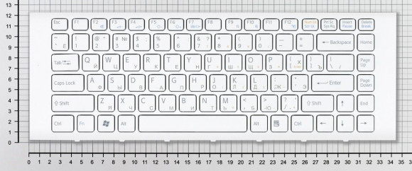 Клавиатура для ноутбука ноутбука Sony Vaio VPC-EA, белая c белой рамкой