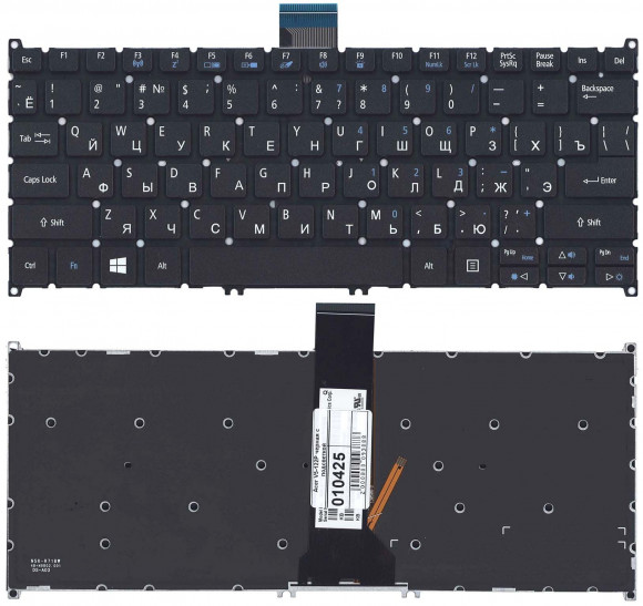 Клавиатура для ноутбука Acer Aspire V5-122P, черная с подсветкой