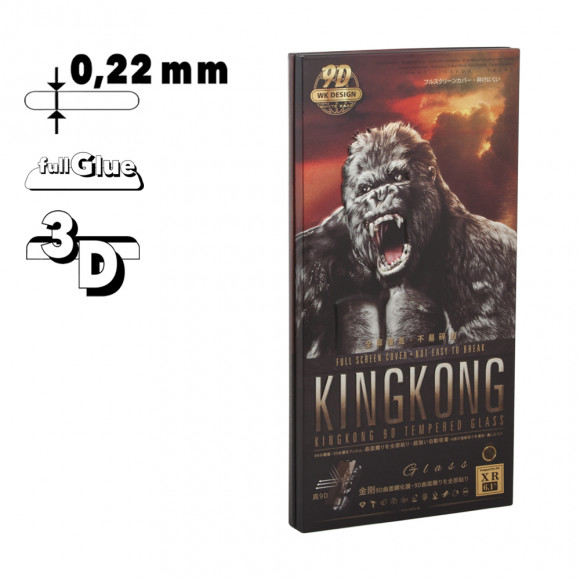 Защитное стекло для Apple iPhone XR WK Kingkong Series 9D Full Cover Curved Edge Tempered Glass, черное