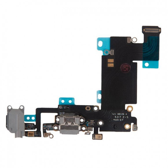 Шлейф с разъемом аудио и зарядки iPhone 6S Plus черный
